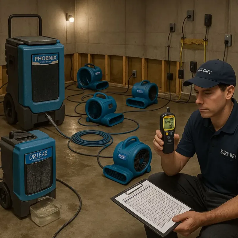 Structural Drying and Dehumidification process in Oxon Hill, MD